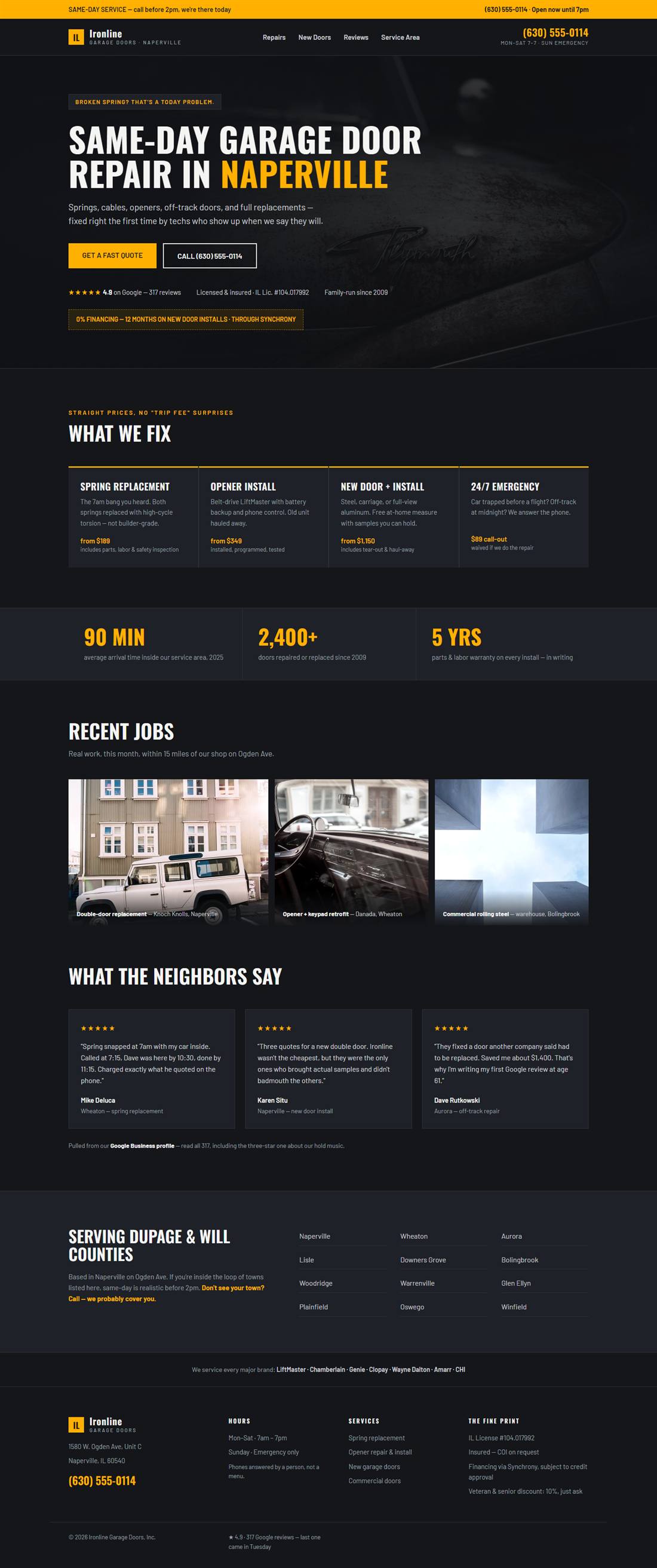 Ironline Garage Doors build