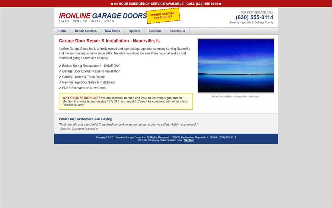The dated 2011 contractor website it replaced